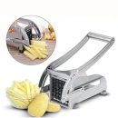 Stainless Steel French Fries & Vegetable Cutter – Premium Potato Slicer with Interchangeable Blades – Large Size