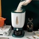 Automatic Rice Dispenser with Cup | Large Grain and Dry Food Storage Container | Household Rice Storage Box (A-Green)